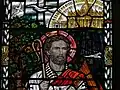 Detail zum Heiligen Petrus im Fenster in der Kirche der Heiligen Petrus und Paulus in Newport, Shropshire