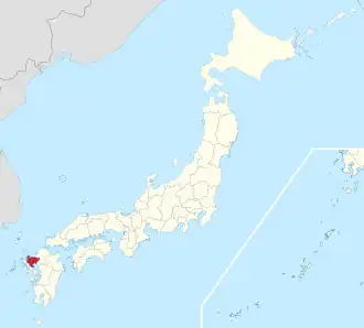 Lage der Präfektur Saga in Japan