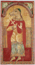 Christophorus als Hundsköpfiger, Ikone, 17. Jh., Kermira (Kappadokien), Byzantinisches und Christliches Museum, Athen