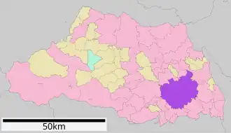 Lage Saitamas in der Präfektur