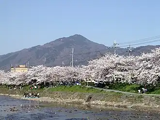 Blick auf den Hiei von Kyōto aus