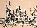 Das alte Schoss von Salmanskirchen in seiner ältesten Darstellung.