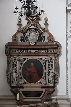 Gemälde des Erzbischofs von Schrattenbach an dessen Grabdenkmal im Salzburger Dom (1772)