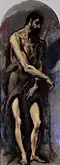 El Greco, Johannes der Täufer, 212 × 78&nbsp;cm, Öl auf Leinwand, 1577–1579, Monasterio de Santo Domingo de Silos (el Antiguo) in Toledo