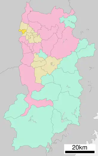 Lage Sangōs in der Präfektur