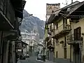 Via Umberto I (städtische Hauptstraße) in Sant'Ambrogio di Torino
