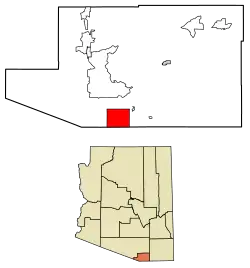 Lage von Nogales im Santa Cruz County und in Arizona