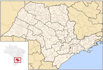 Lage der Gemeinde im Bundesstaat São Paulo