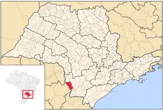 Lage der Gemeinde Itararé im Bundesstaat São Paulo