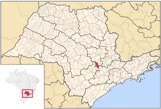 Lage der Gemeinde im Bundesstaat São Paulo
