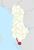 Lage des Kreises Saranda