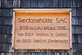 Tafel an der Sardonahütte