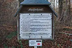 Informationstafel beim Sausenhard Gedenkstein.