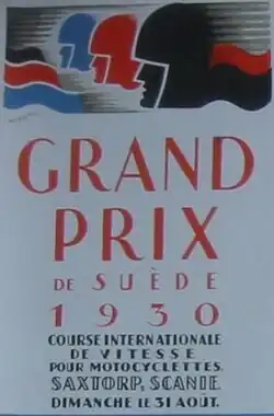 Plakat des Großen Preises von Schweden 1930