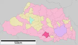 Lage Sayamas in der Präfektur