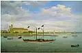 Alte Landestelle beim Schloss Friedrichshafen 1839 vor dem Bau des Schlosshafens.