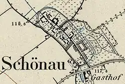 Schönau 1897 mit dem Gutspark