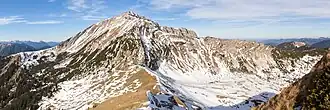 Der Schafreuter gesehen vom Aufstieg zum Delpsjoch