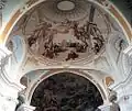 Scheinarchitektur eines Gewölbefreskos in der Abteikirche Neresheim