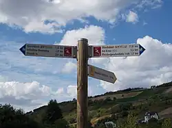 Wegweiser des Schellengangs mit Zuweg