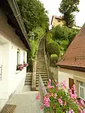 Die „Schied“, Treppe zwischen Ober- und Untermarkt