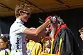 Didi Senft mit dem luxemburgischen Radrennfahrer Andy Schleck