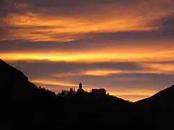 Schloss Sprechenstein bei Sonnenaufgang