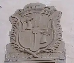 Wappen der Familie von Rost am Schloss Vollmaringen