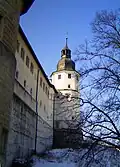 Schloss Hellenstein im Winter 2006, Nordseite, der Trakt, in dem das Heimatmuseum untergebracht ist