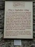 Gedenktafel am Schloss Kling