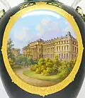 Schloss Koblenz auf einer Porzellanvase nach einem Gemälde von Freydanck, 1848