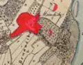 Lageplan von Schloss Münchshofen auf dem Urkataster von Bayern