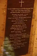 Gedenktafel für Angehörige der Familie von Arnim in der Krypta