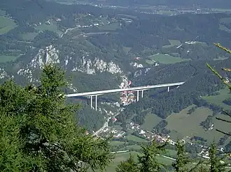 Talübergang der S6 bei Schottwien
