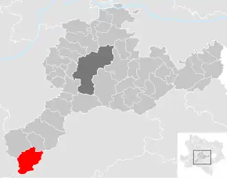 Lage der Gemeinde Schwarzenbach an der Pielach im Bezirk St. Pölten (anklickbare Karte)