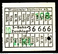 Nach der Klassenreform vom 9. September 1957[25] ausgegebener S-Bahn-Zuschlag für die 1. Klasse zum Preis von zehn Pfennig