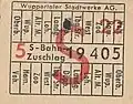 S-Bahn-Zuschlag zu fünf Pfennig für Fahrgäste die bereits im Besitz einer Straßenbahn-Fahrkarte waren