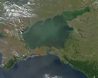 Satellitenaufnahme des Asowschen Meeres