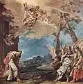 Abraham und die drei Engel, 1690er Jahre (?), Öl auf Leinwand, 88 × 87 cm, Louvre, Paris