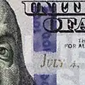 100 US-Dollar mit vergrößertem Motion-Bild (dreidimensionaler Kippeffekt)