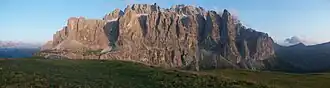 Nordwest-Ansicht der Sellagruppe (vom Piz Culac).