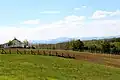 Blick auf ein Gehöft im Dorf