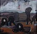 Arbeit im Moor (1922), für Akademie, 23,5 × 25 cm
