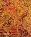 Mann mit Herbstbaum (um 1958)