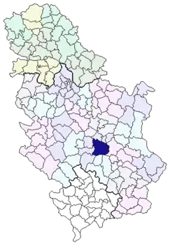 Lage der Gemeinde in Serbien