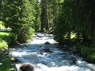 Sertigbach, Unterlauf