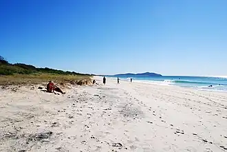 Blick auf den Seven-Mile-Beach, der teilweise in den Booti-Booti-Nationalpark integriert wurde
