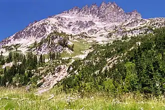 Der Seven Fingered Jack vom Leroy Creek Basin aus gesehen