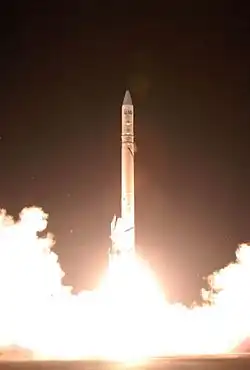Shavit beim Start – eine Trägerrakete, die aus der Jericho-2-Mittelstreckenrakete entwickelt wurde