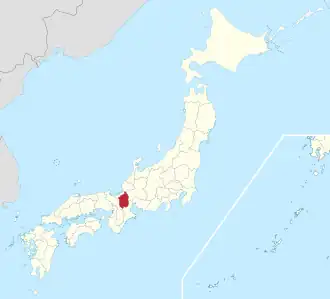 Lage der Präfektur Shiga in Japan